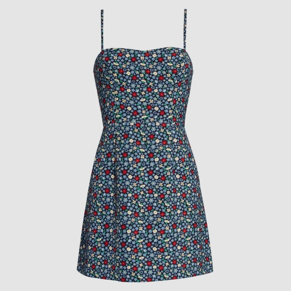French Connection Women's Spaghetti Strap Blue Ditsy Floral Mini Dress - Picture 1 of 10
